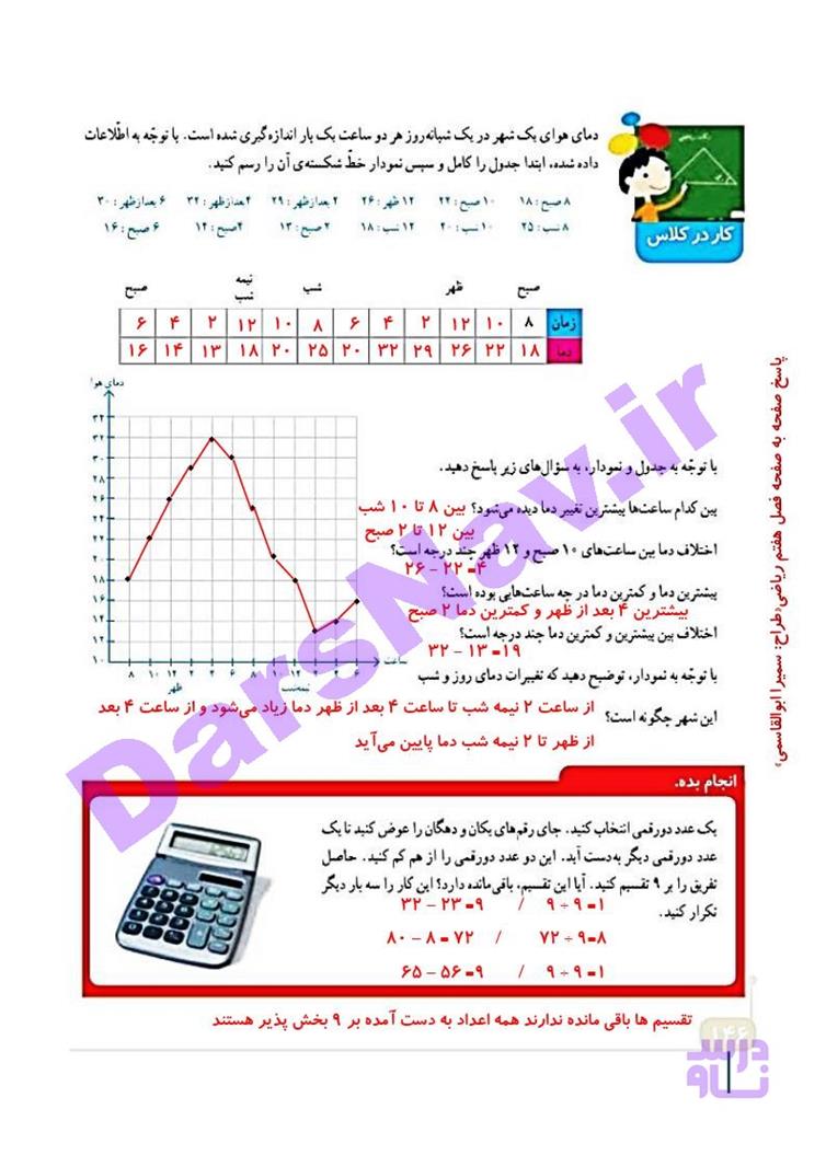 پاسخ فصل 7 ریاضی چهارم  صفحه 6