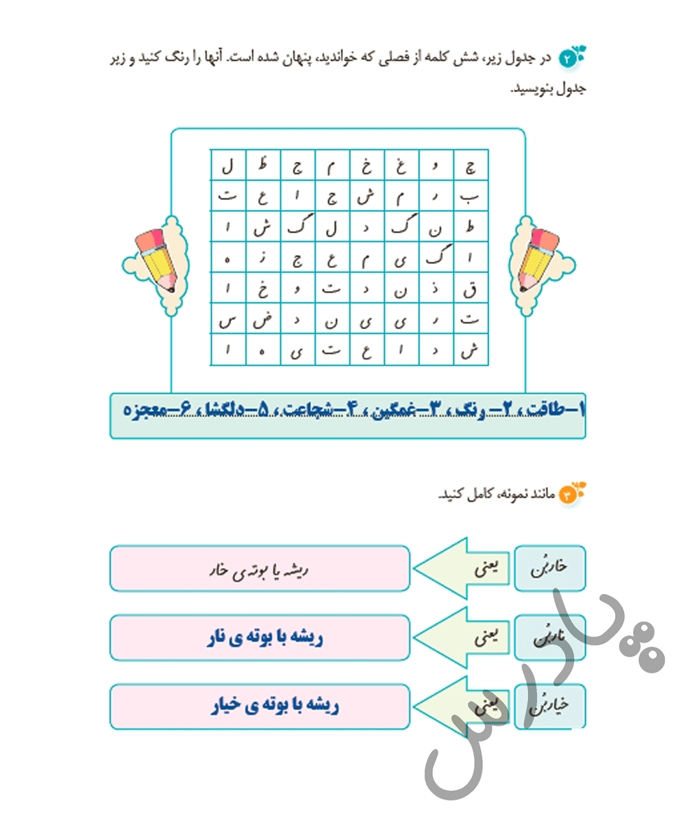 پاسخ درس پنج نگارش پنجم  صفحه 3