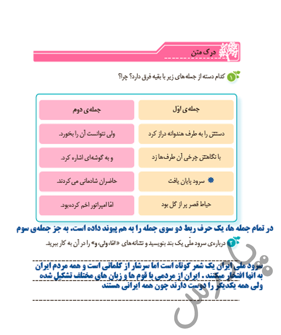 پاسخ درس 6 نگارش پنجم  صفحه 3