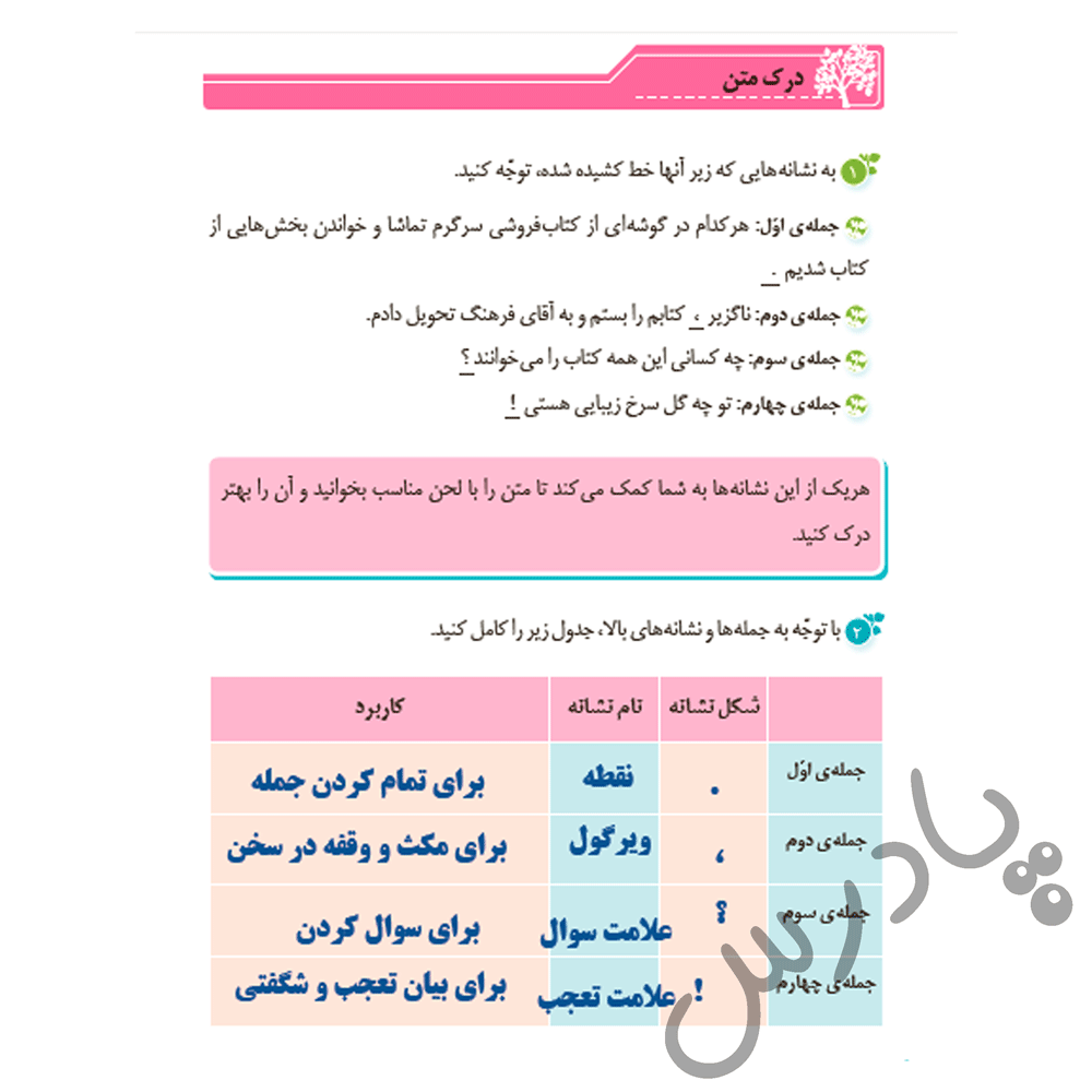 پاسخ درس 9 نگارش پنجم  صفحه 3