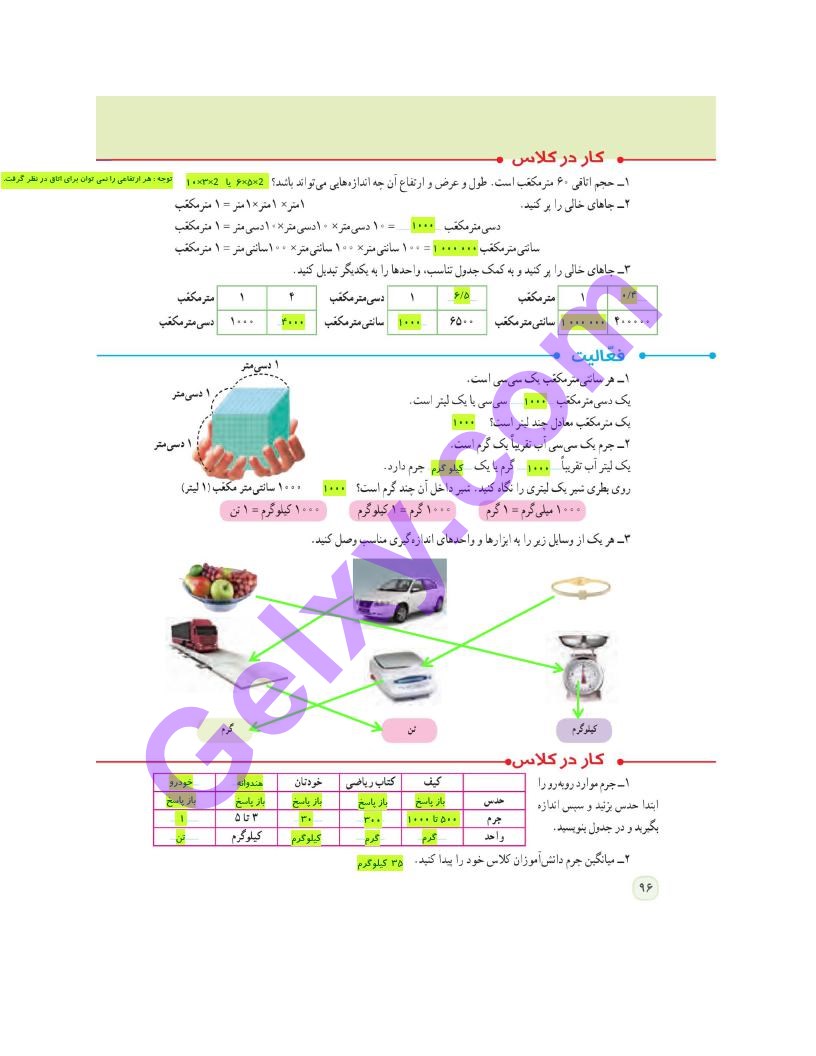 پاسخ فصل 5 ریاضی ششم  صفحه 9