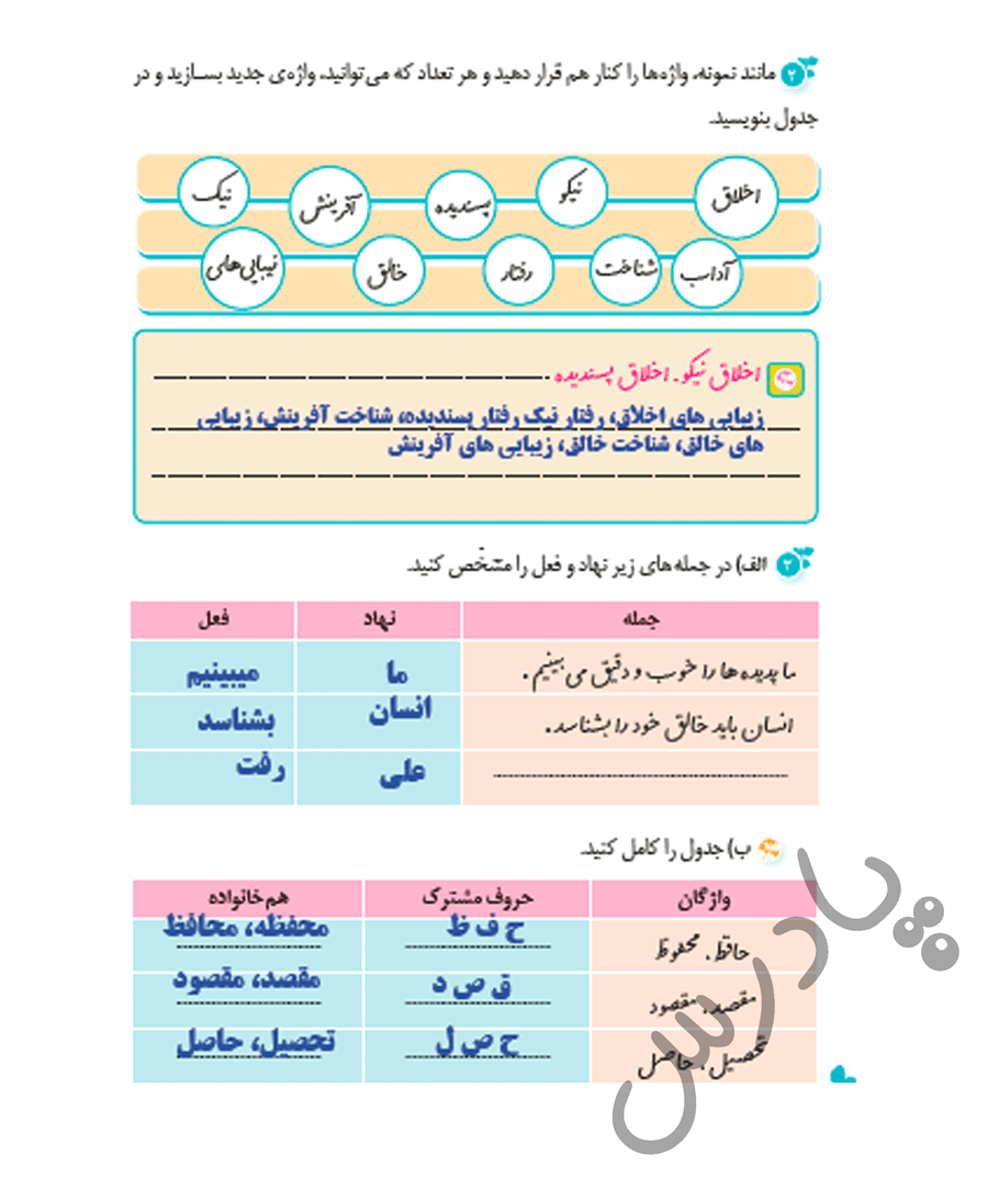 پاسخ درس دو نگارش ششم  صفحه 5