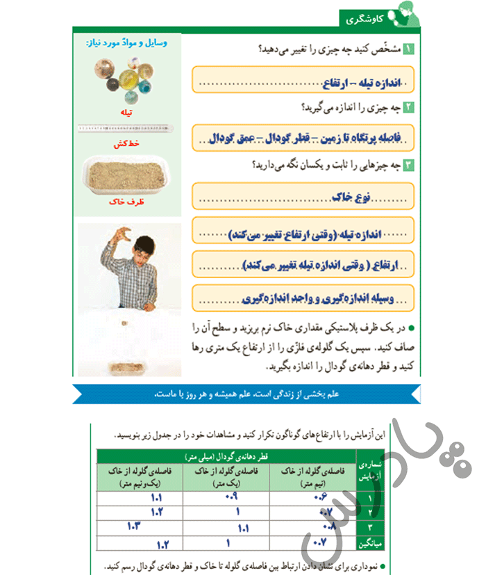 پاسخ درس 1 علوم ششم  صفحه 2