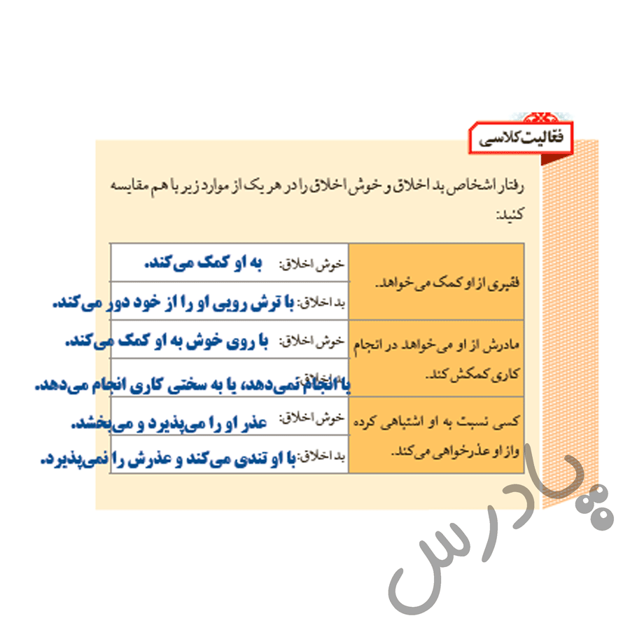 پاسخ درس چهار هدیه‌های آسمان هفتم  صفحه 3