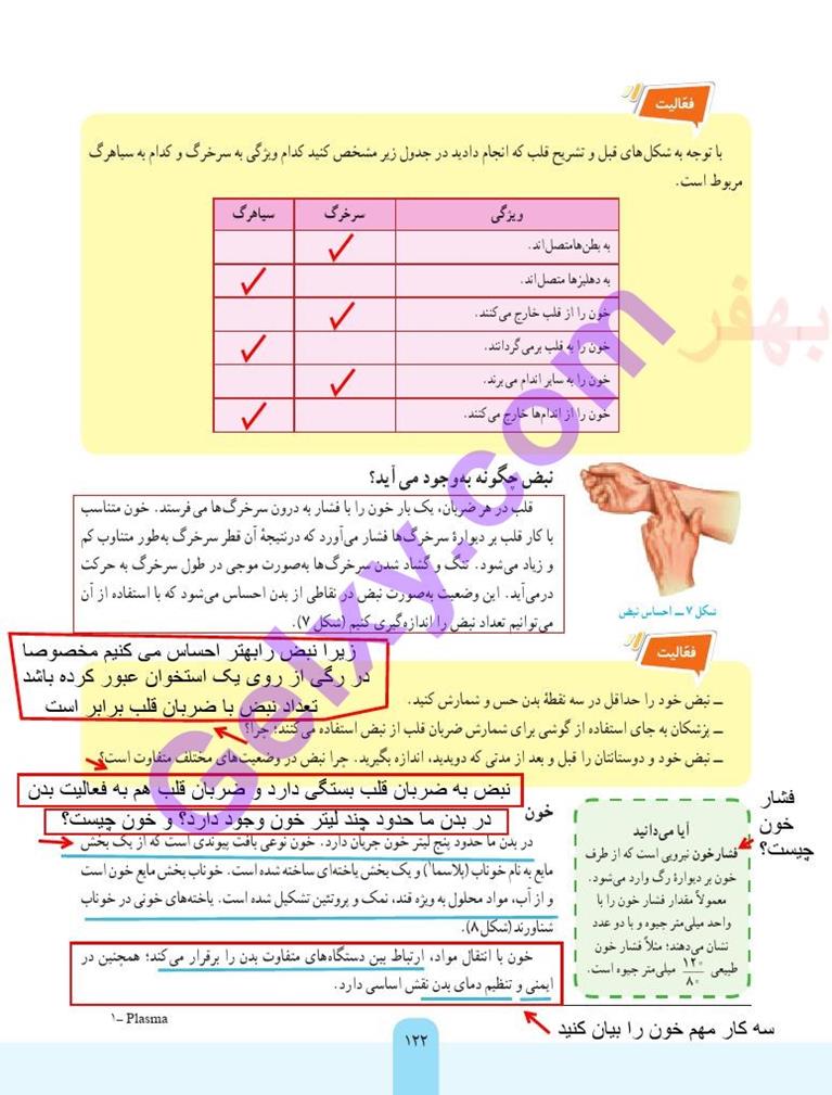 پاسخ فصل 14 علوم هفتم  صفحه 5