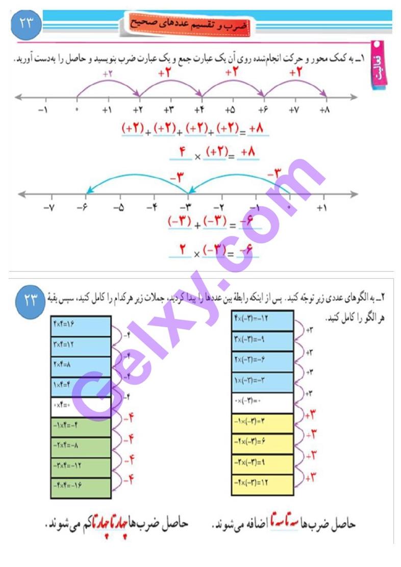 پاسخ فصل 2 ریاضی هفتم  صفحه 19