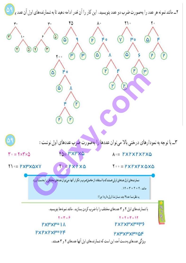 پاسخ فصل پنج ریاضی هفتم  صفحه 7