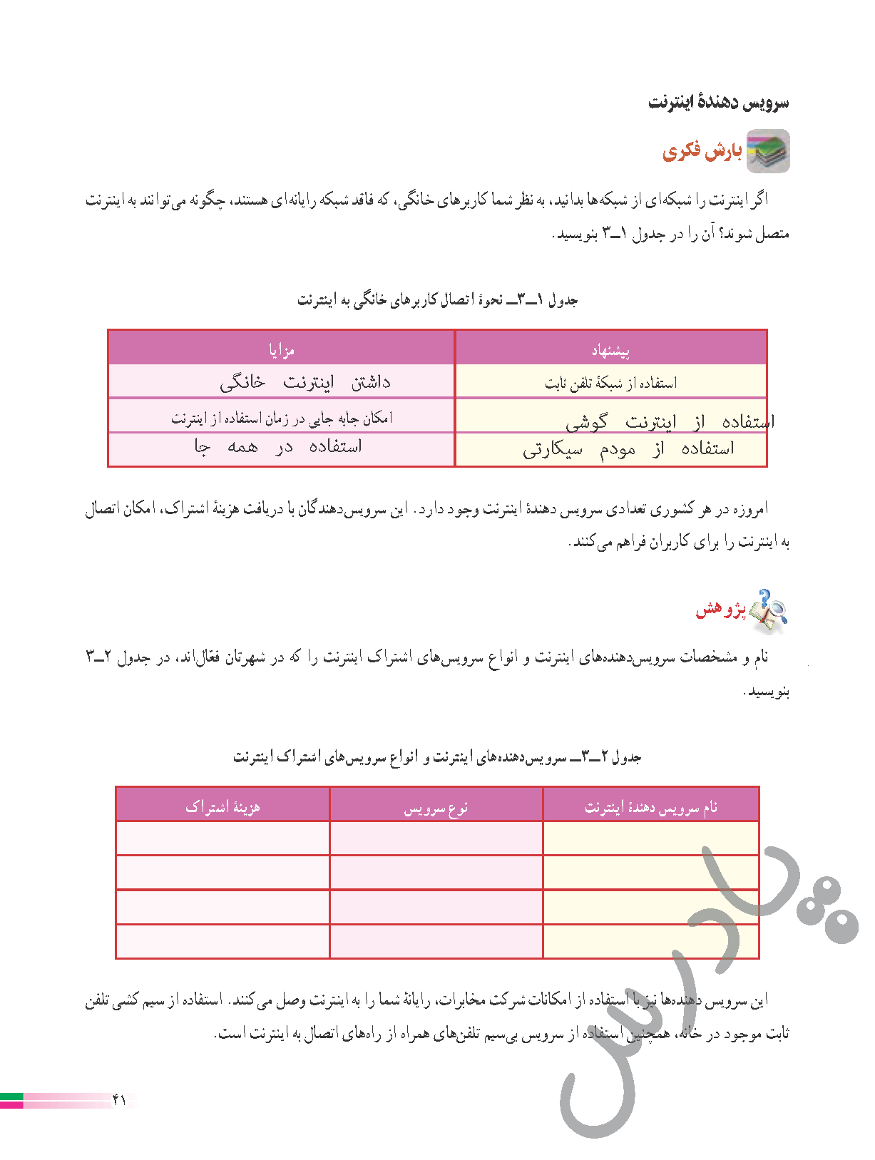 پاسخ پودمان سه کار و فناوری هشتم  صفحه 1