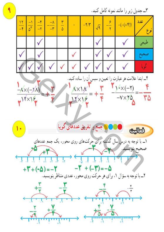 پاسخ فصل یک ریاضی هشتم  صفحه 13