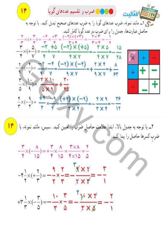 پاسخ فصل 1 ریاضی هشتم  صفحه 19