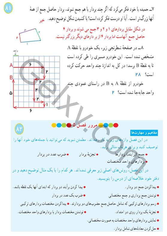 پاسخ فصل پنج ریاضی هشتم  صفحه 19