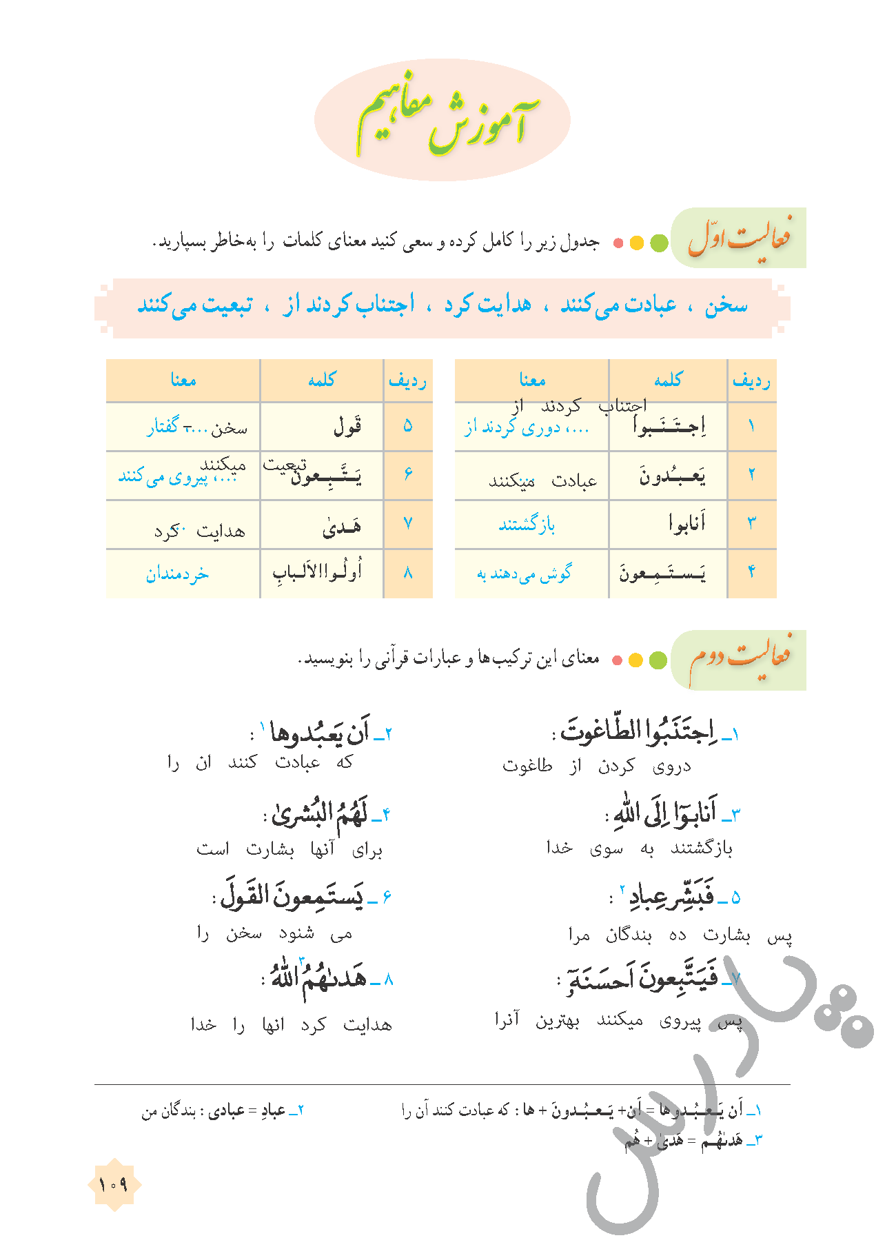 پاسخ درس یازده قرآن هشتم  صفحه 3