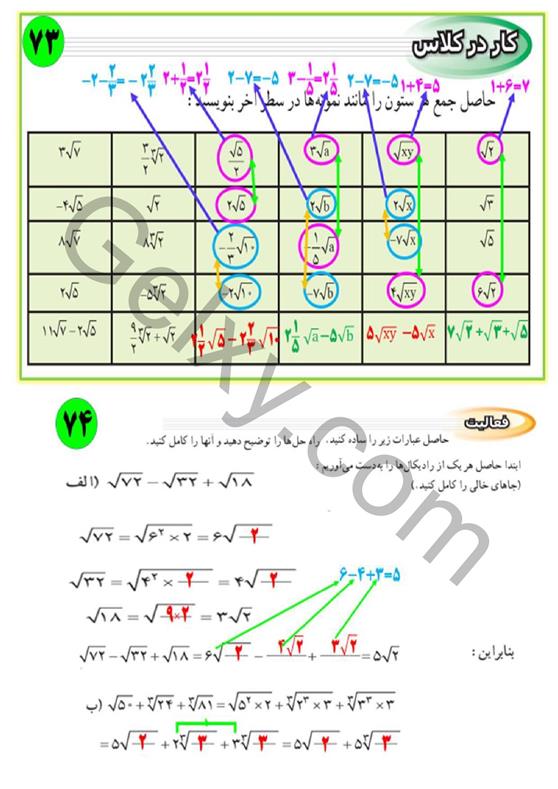 پاسخ فصل چهار ریاضی نهم  صفحه 18