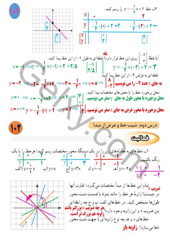 پاسخ فصل شش ریاضی نهم  صفحه 8