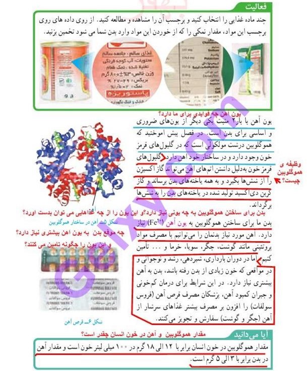 پاسخ فصل دو علوم نهم  صفحه 8