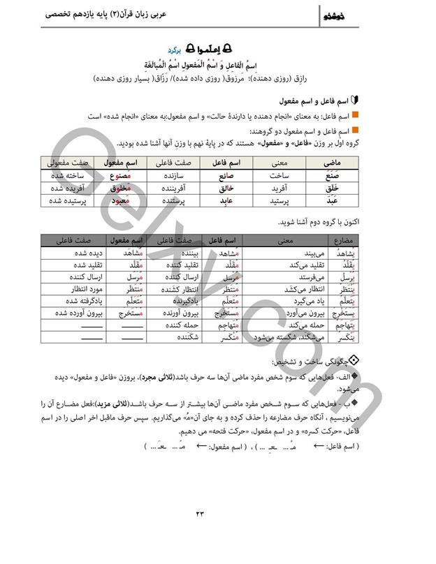 پاسخ درس دو عربی یازدهم انسانی صفحه 4