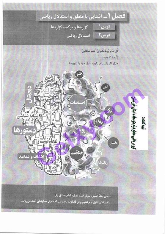 پاسخ فصل یک ریاضی و آمار یازدهم انسانی صفحه 1