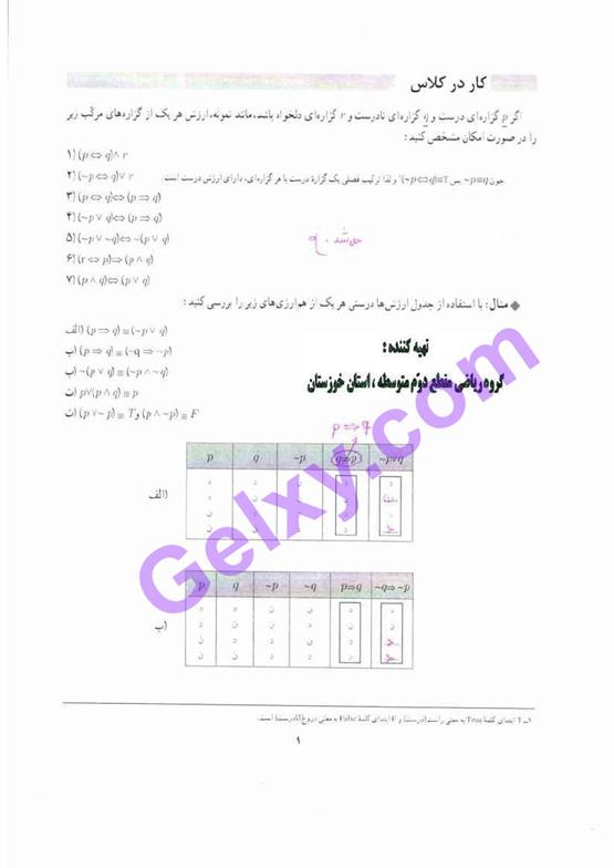 پاسخ فصل یک ریاضی و آمار یازدهم انسانی صفحه 11