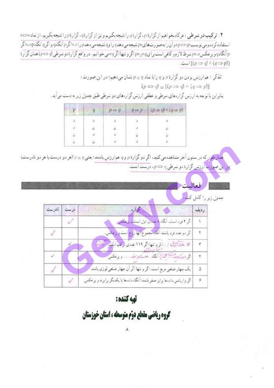 پاسخ فصل یک ریاضی و آمار یازدهم انسانی صفحه 9