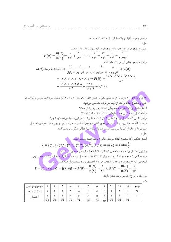 پاسخ فصل یک ریاضی و آمار دوازدهم انسانی صفحه 29