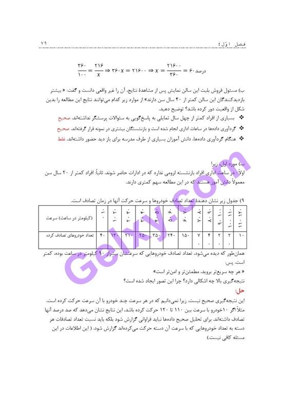 پاسخ فصل یک ریاضی و آمار دوازدهم انسانی صفحه 72