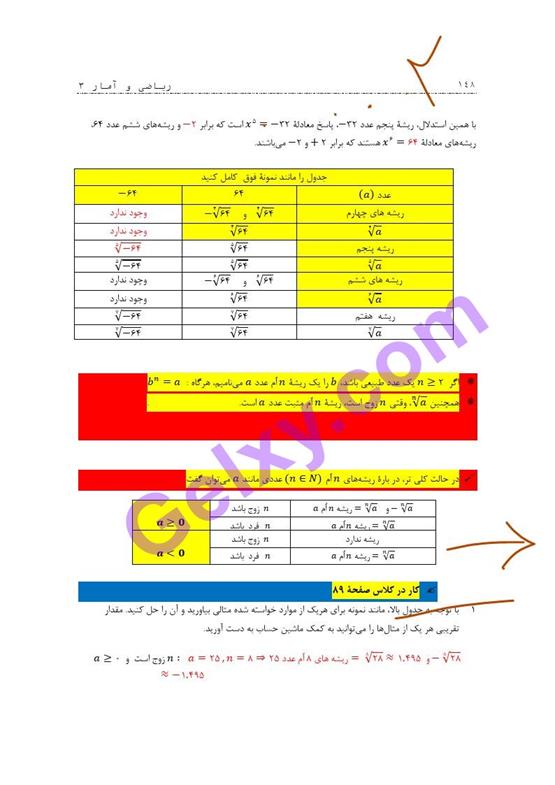 پاسخ فصل سه ریاضی و آمار دوازدهم انسانی صفحه 24