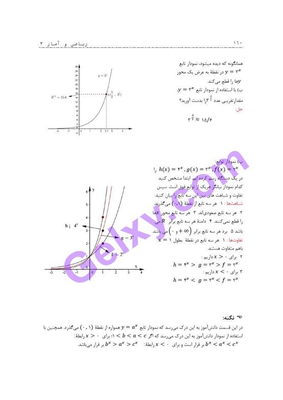 پاسخ فصل سه ریاضی و آمار دوازدهم انسانی صفحه 36