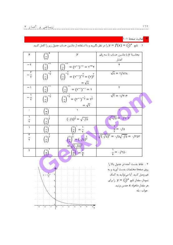 پاسخ فصل 3 ریاضی و آمار دوازدهم انسانی صفحه 38