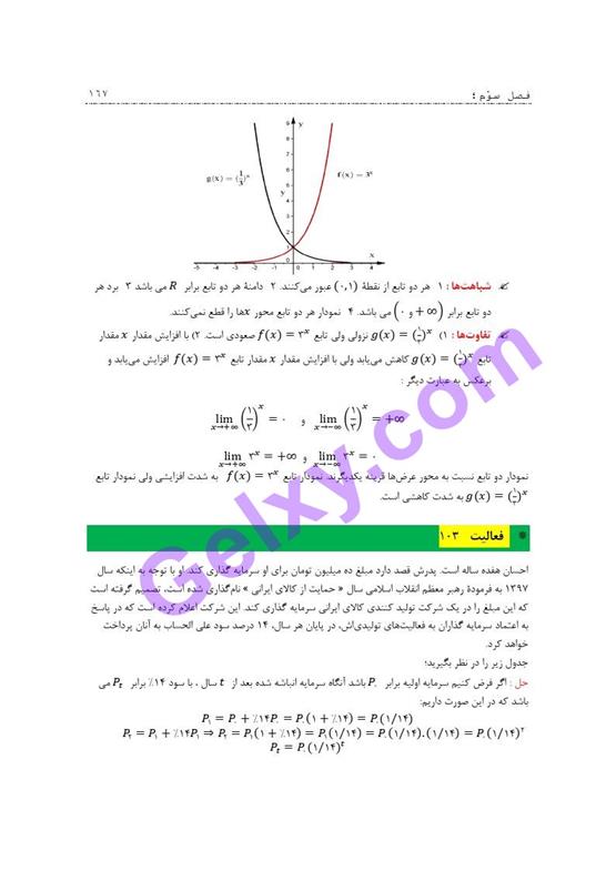 پاسخ فصل سه ریاضی و آمار دوازدهم انسانی صفحه 43