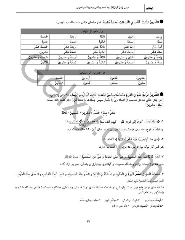 پاسخ درس دو عربی دهم صفحه 6