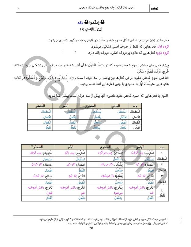 پاسخ درس سه عربی دهم صفحه 4