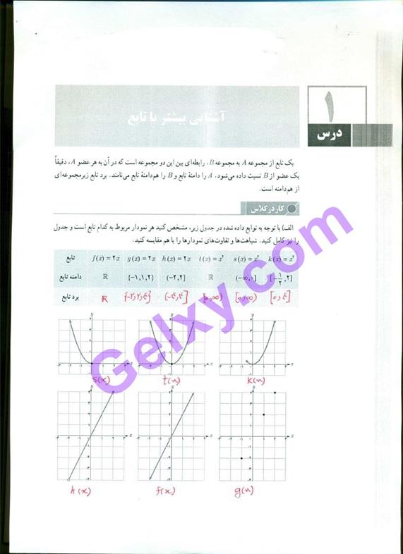 پاسخ فصل دو حسابان یازدهم ریاضی صفحه 2