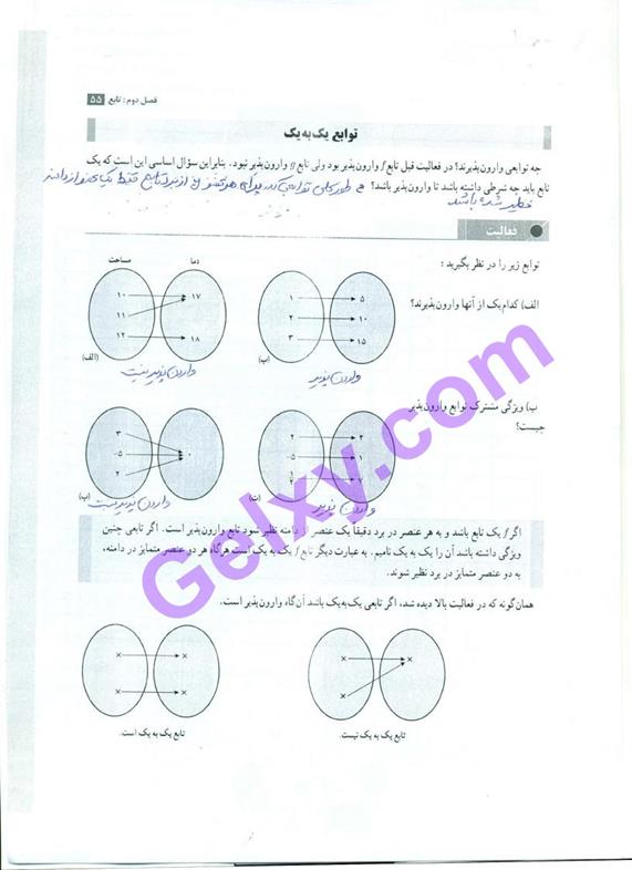 پاسخ فصل 2 حسابان یازدهم ریاضی صفحه 20