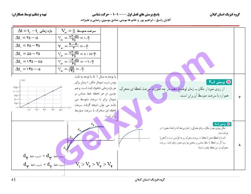 پاسخ فصل 1 فیزیک دوازدهم ریاضی صفحه 5