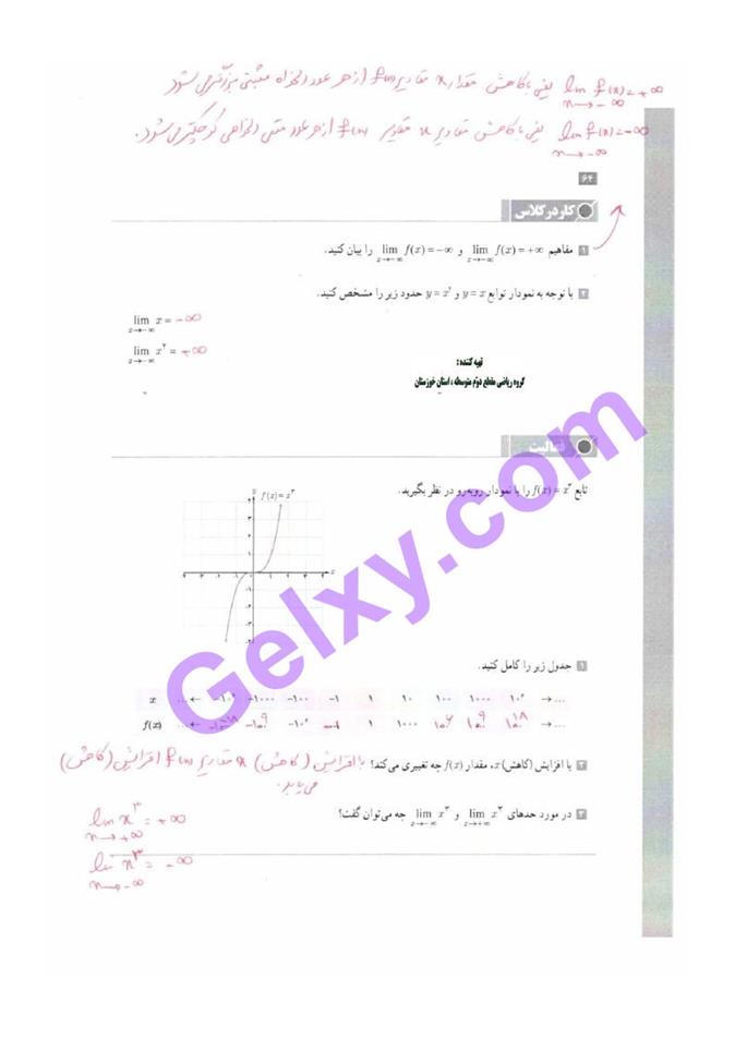 پاسخ فصل سه حسابان دوازدهم ریاضی صفحه 20