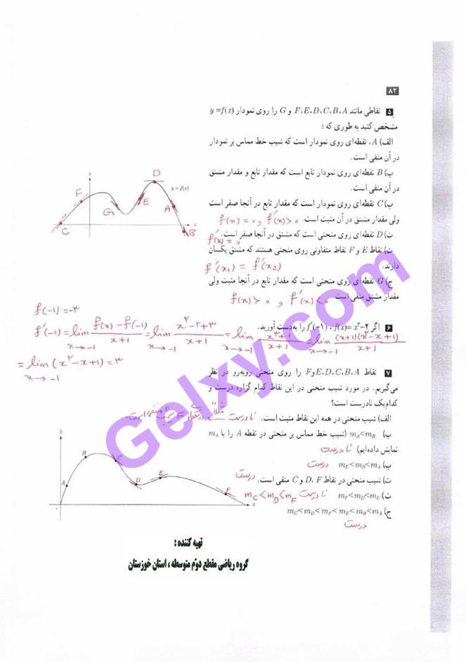 پاسخ فصل 4 حسابان دوازدهم ریاضی صفحه 12