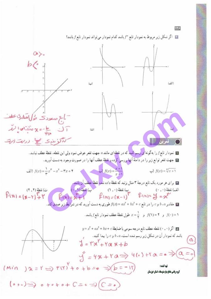 پاسخ فصل پنج حسابان دوازدهم ریاضی صفحه 28