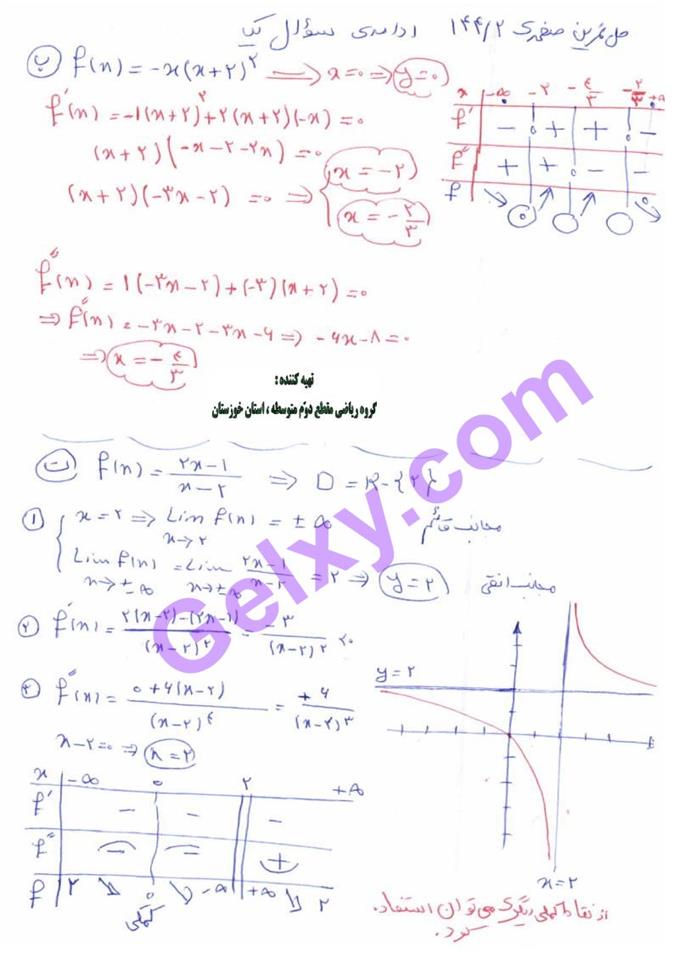 پاسخ فصل پنج حسابان دوازدهم ریاضی صفحه 38