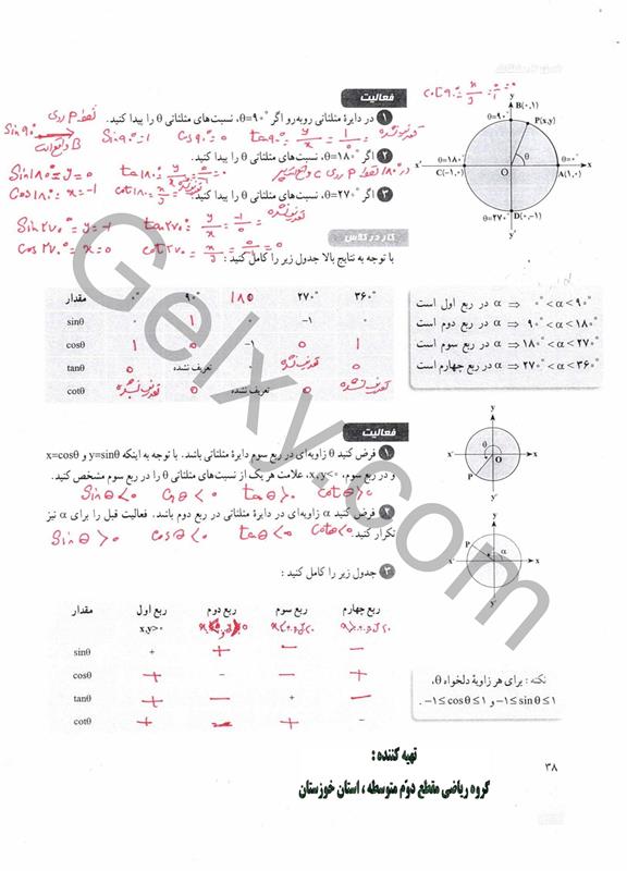 پاسخ فصل دو ریاضی دهم صفحه 11