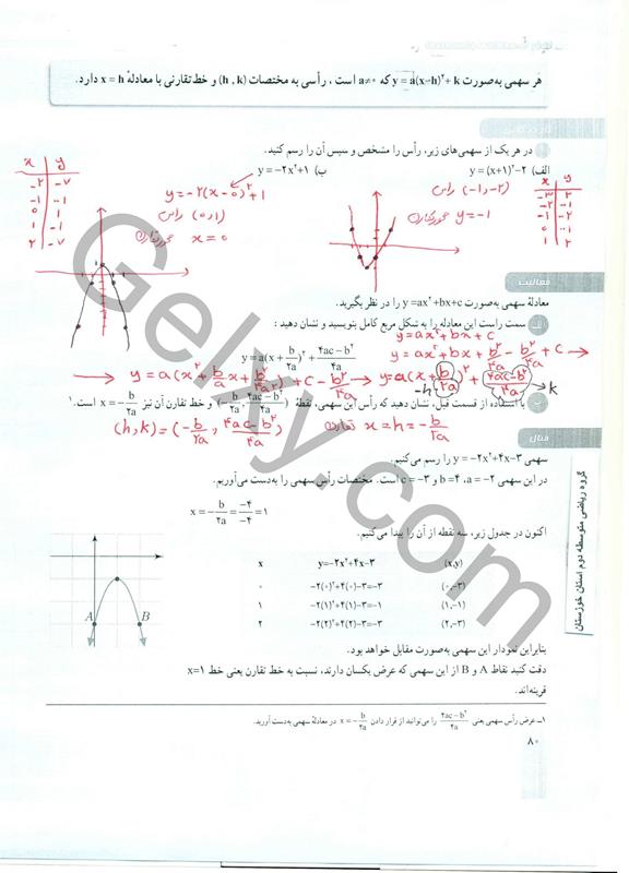 پاسخ فصل چهار ریاضی دهم صفحه 13