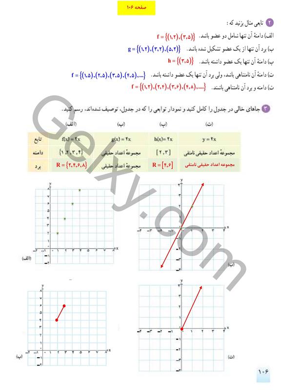 پاسخ فصل پنج ریاضی دهم صفحه 12