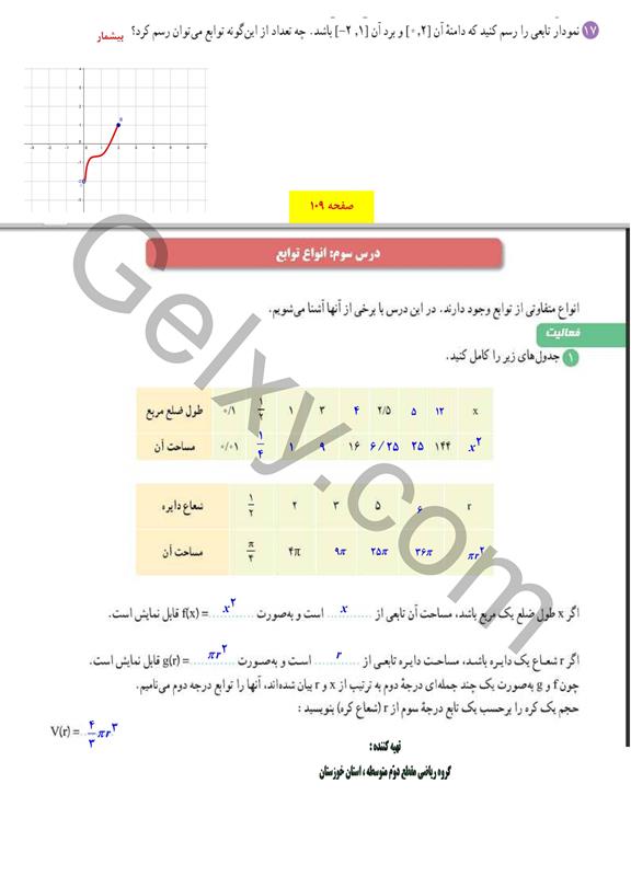 پاسخ فصل پنج ریاضی دهم صفحه 17