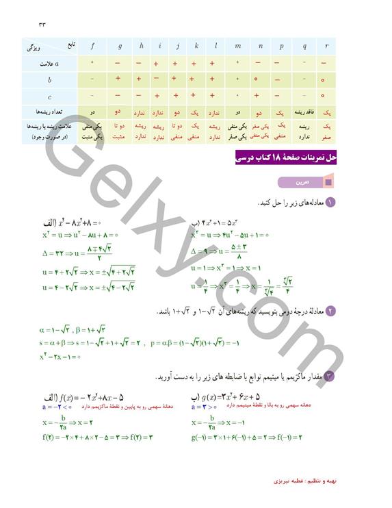 پاسخ فصل یک ریاضی یازدهم تجربی صفحه 29