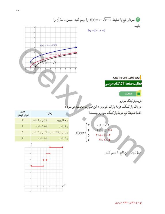 پاسخ فصل سه ریاضی یازدهم تجربی صفحه 8