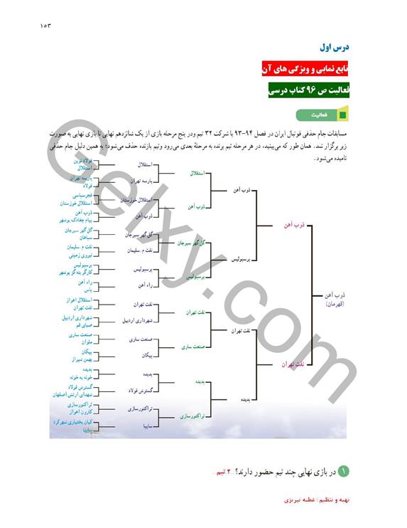 پاسخ فصل پنج ریاضی یازدهم تجربی صفحه 1