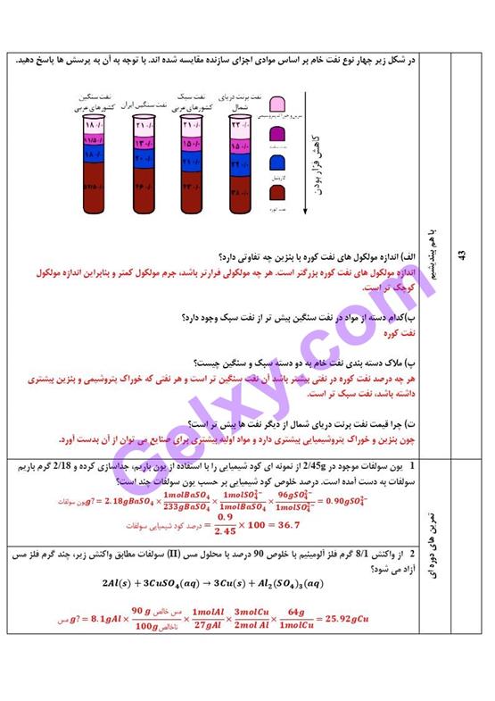 پاسخ فصل یک شیمی یازدهم صفحه 18
