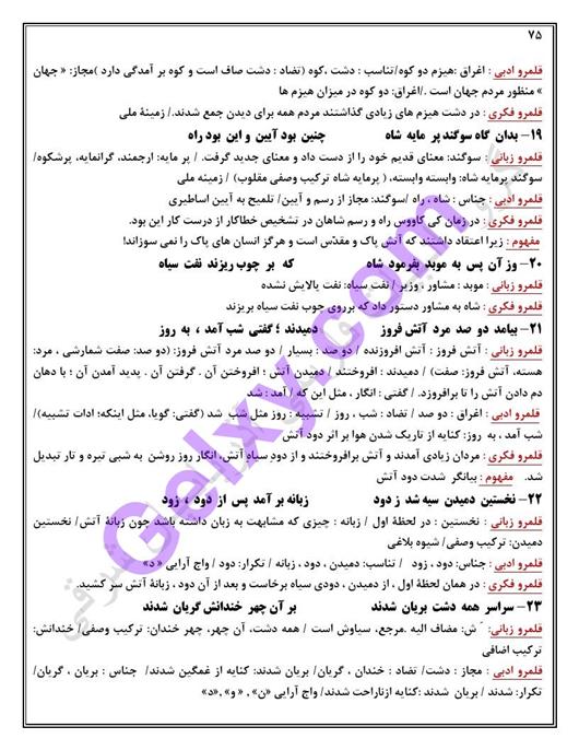 پاسخ درس 12 فارسی دوازدهم صفحه 5