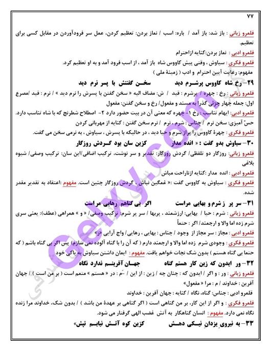 پاسخ درس 12 فارسی دوازدهم صفحه 7