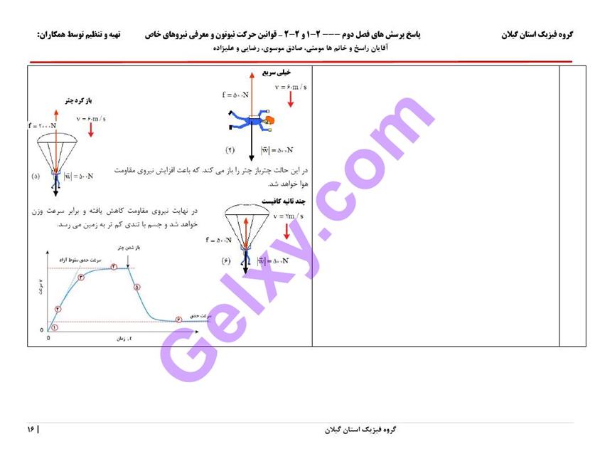 پاسخ فصل 2 فیزیک دوازدهم تجربی صفحه 16