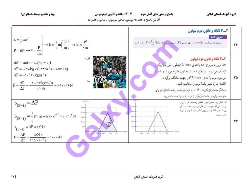 پاسخ فصل دو فیزیک دوازدهم تجربی صفحه 21